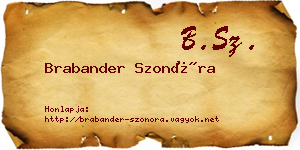 Brabander Szonóra névjegykártya